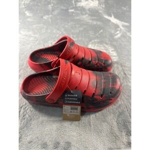 Rugged Shark Mens RGS Comfort Clog Red Swirl Water Active Slip On Shoes Size 8